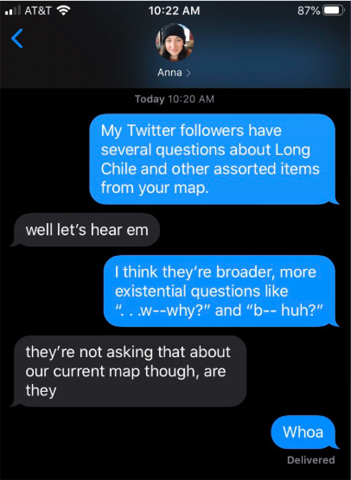 Calcaterra text conversation